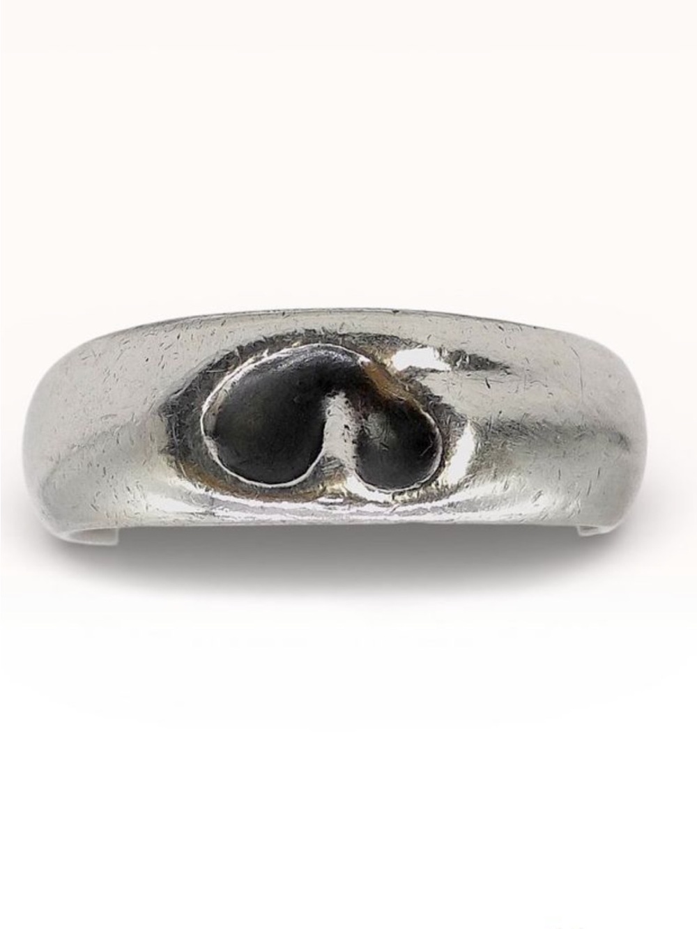 Tiffany & Co. Elsa Peretti Sterling Silver Carved Heart Ring Size 6.25